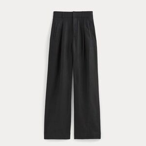 Everlane Way High Drape Pant in Linen, Black, size 2
